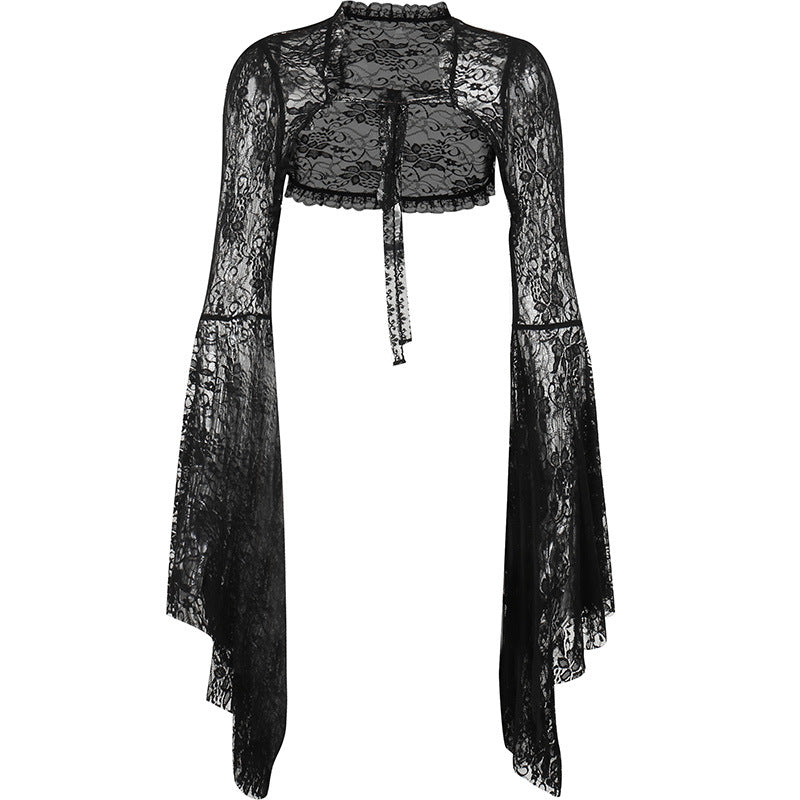 Vintage Gothic Lace T-shirt – Cropped Top