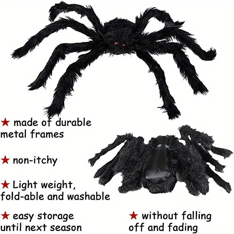 Halloween Giant Black Spider Decoration