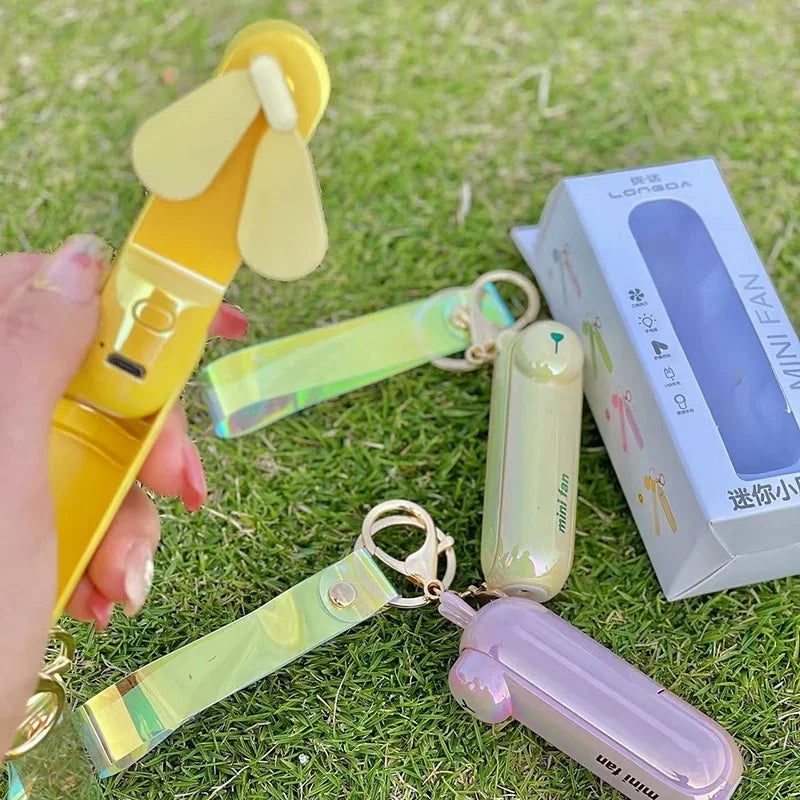 🌬️ Mini Portable USB Fan – Foldable, Rechargeable, Silent