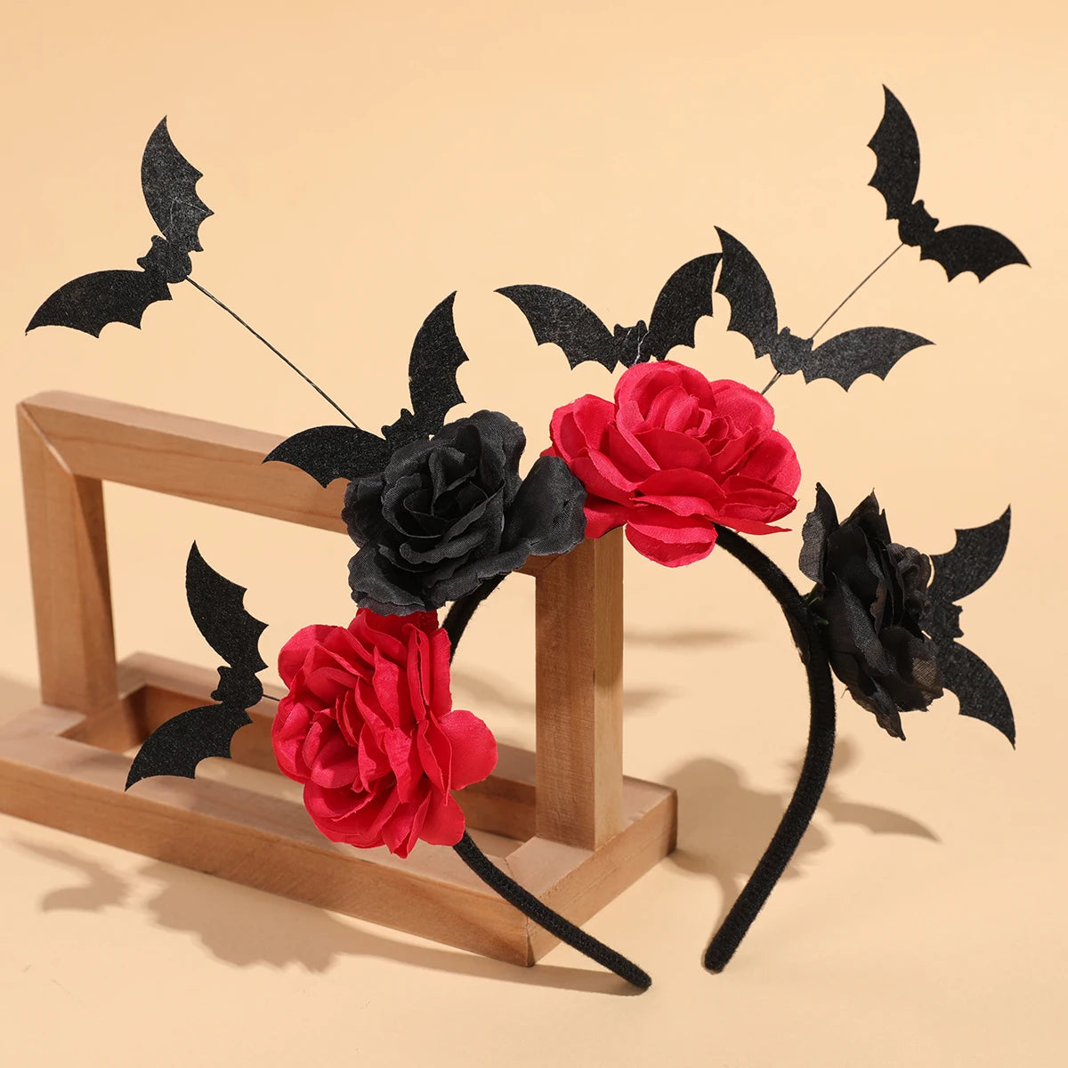 Halloween Rose Headband – Black Wreath