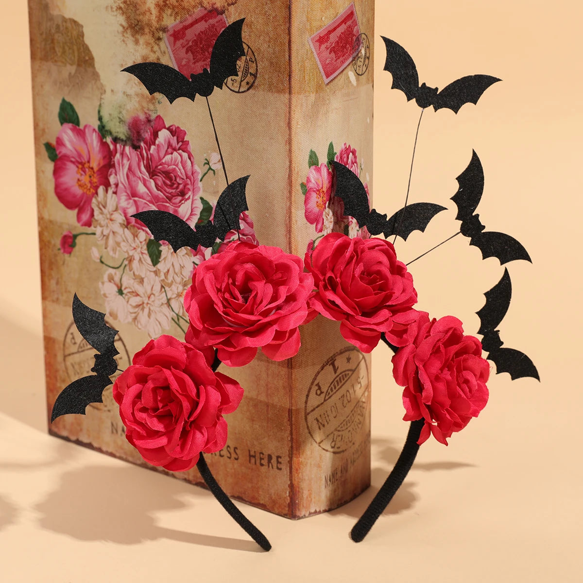 Halloween Rose Headband – Black Wreath