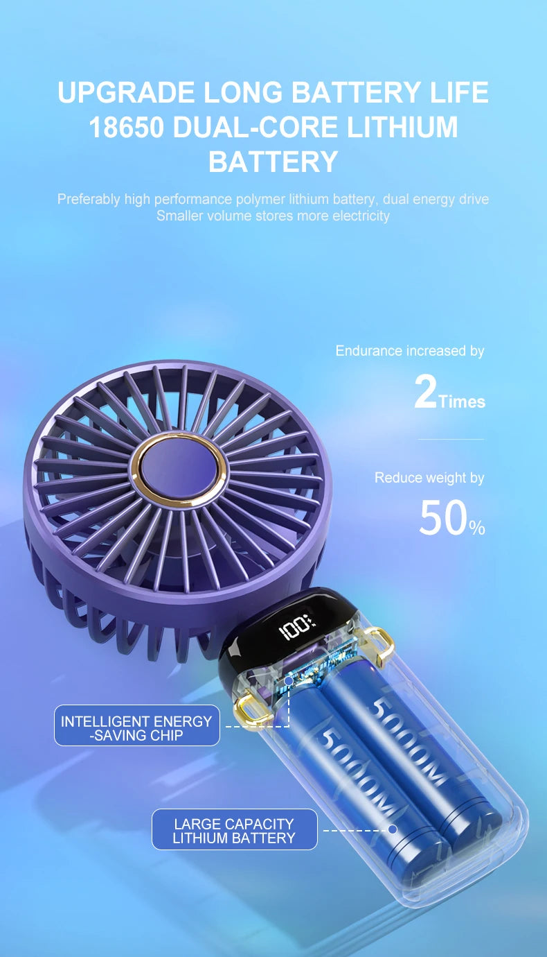 FlexiFan 5X – Foldable Mini Fan with Phone Stand