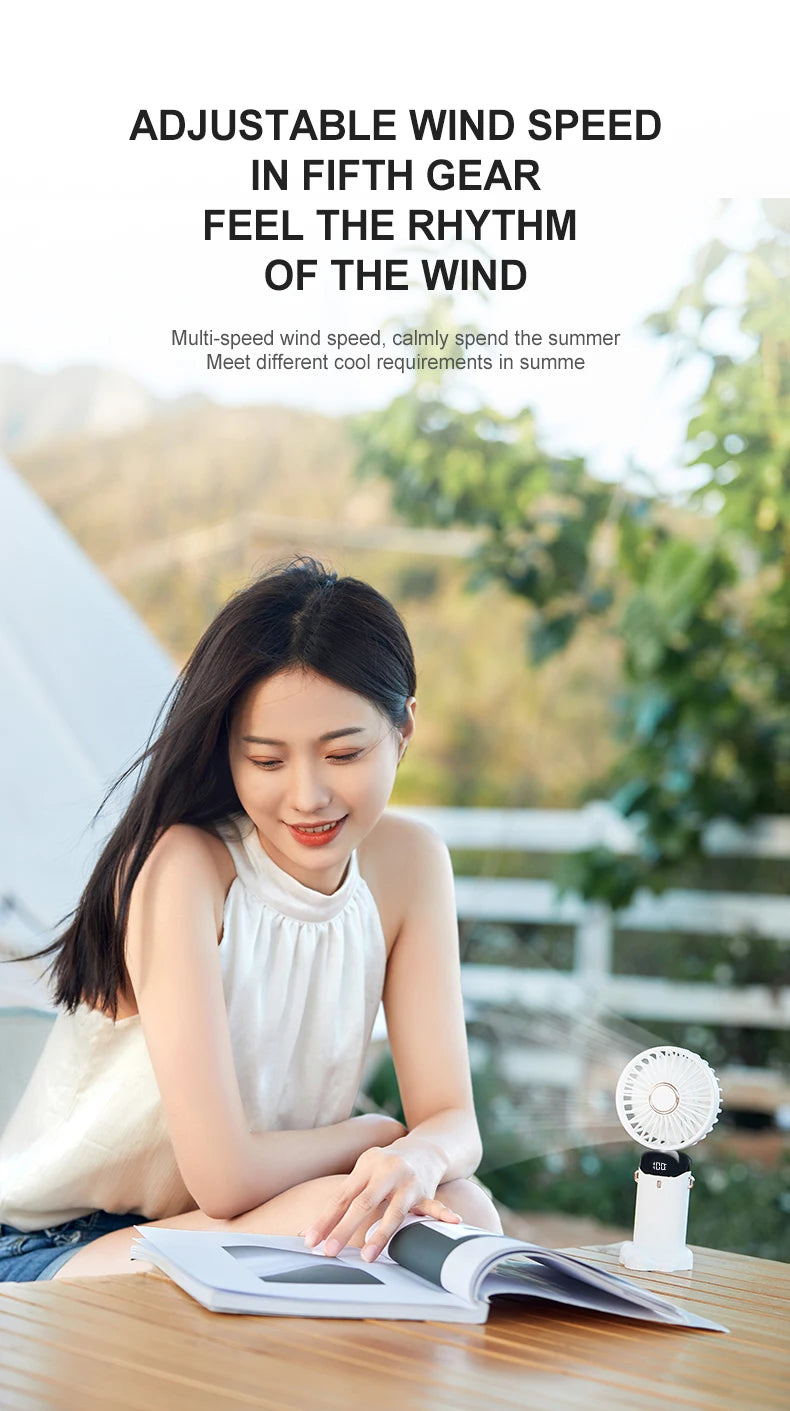 FlexiFan 5X – Foldable Mini Fan with Phone Stand