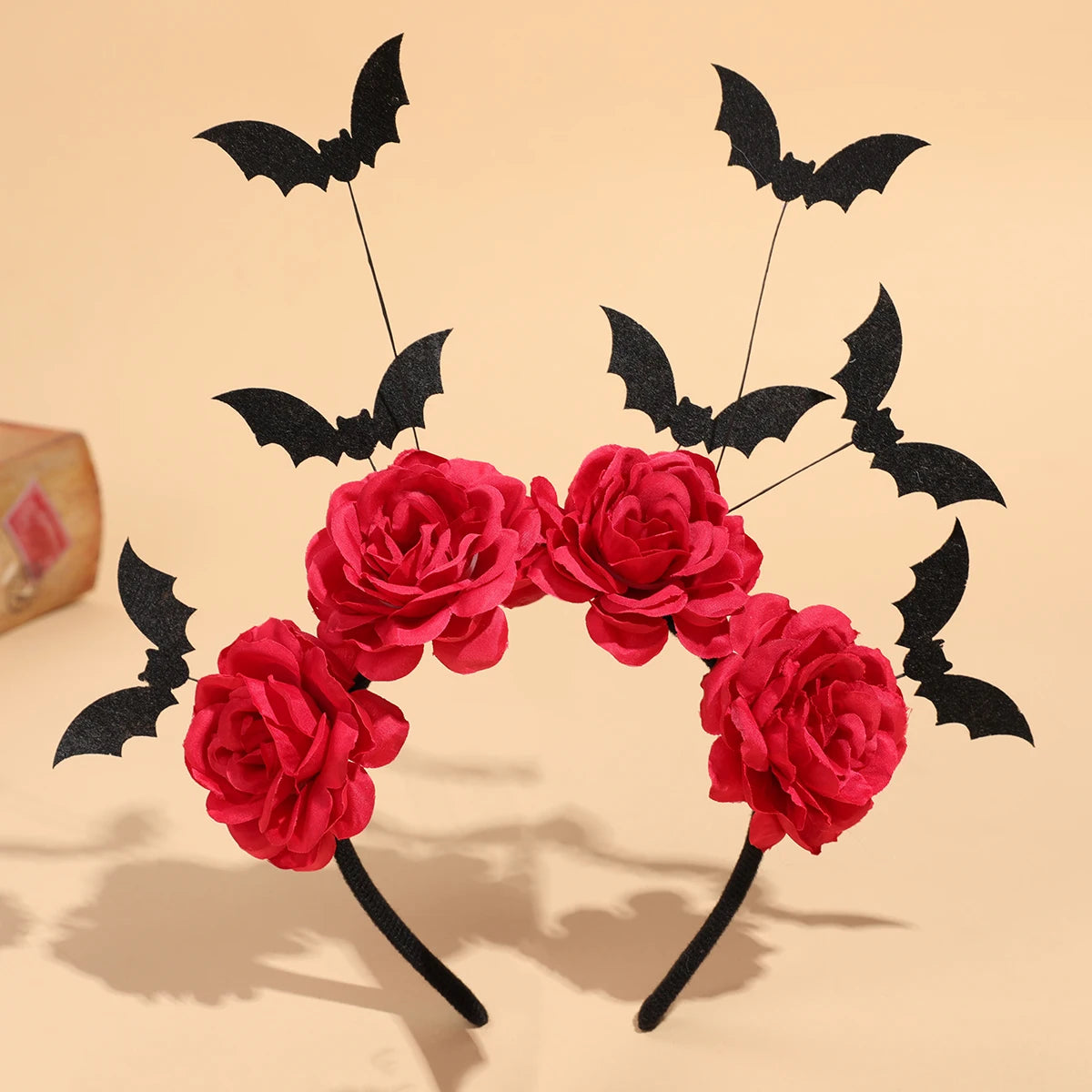 Halloween Rose Headband – Black Wreath