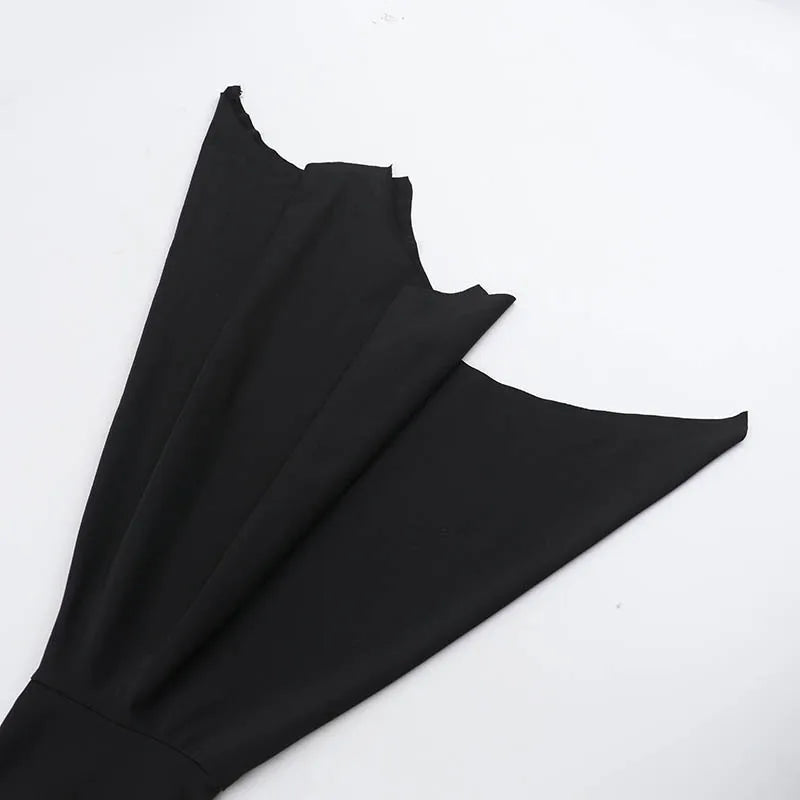 Gothic Batwing Mini Dress – Slim Fit