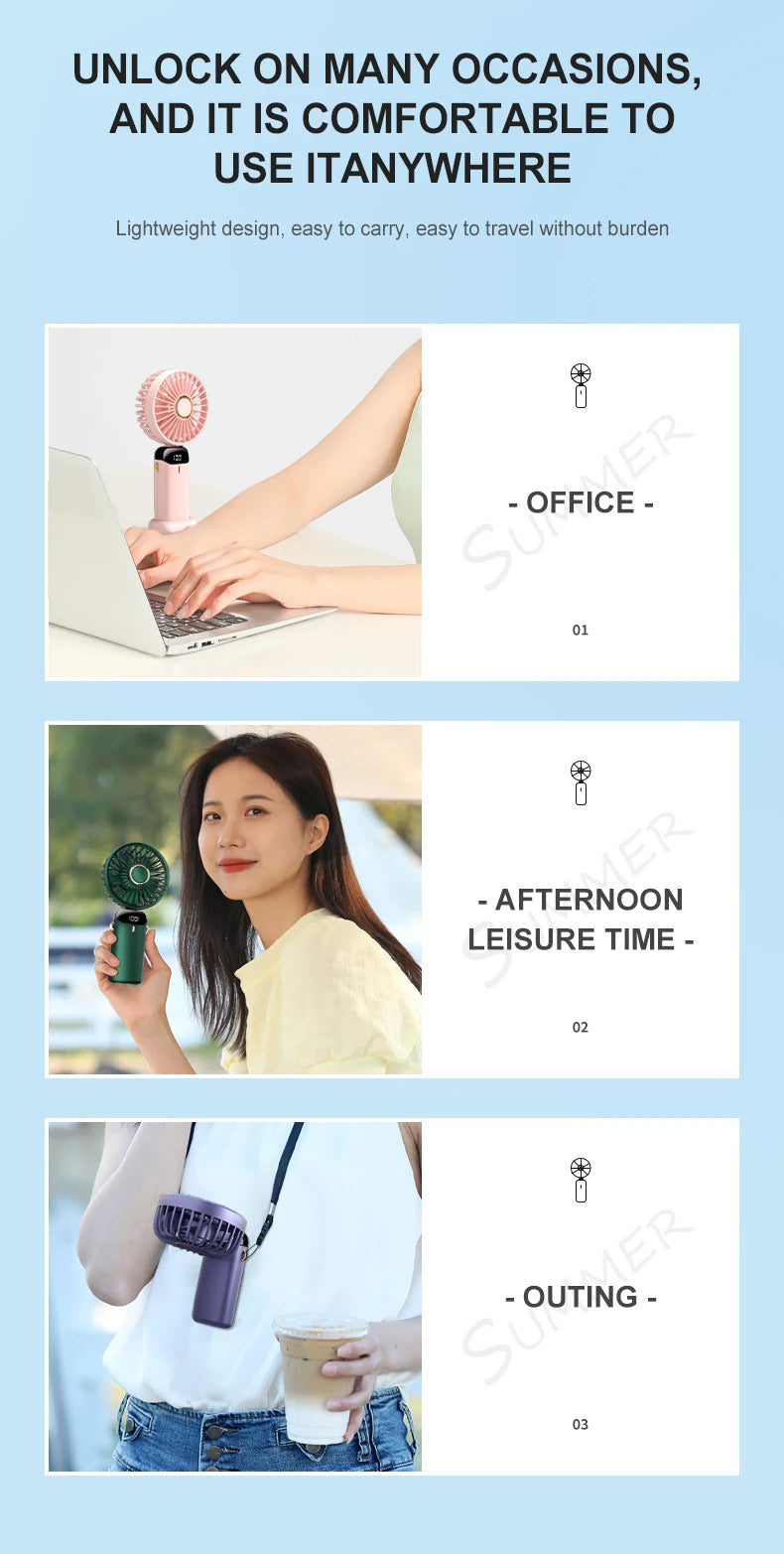 FlexiFan 5X – Foldable Mini Fan with Phone Stand