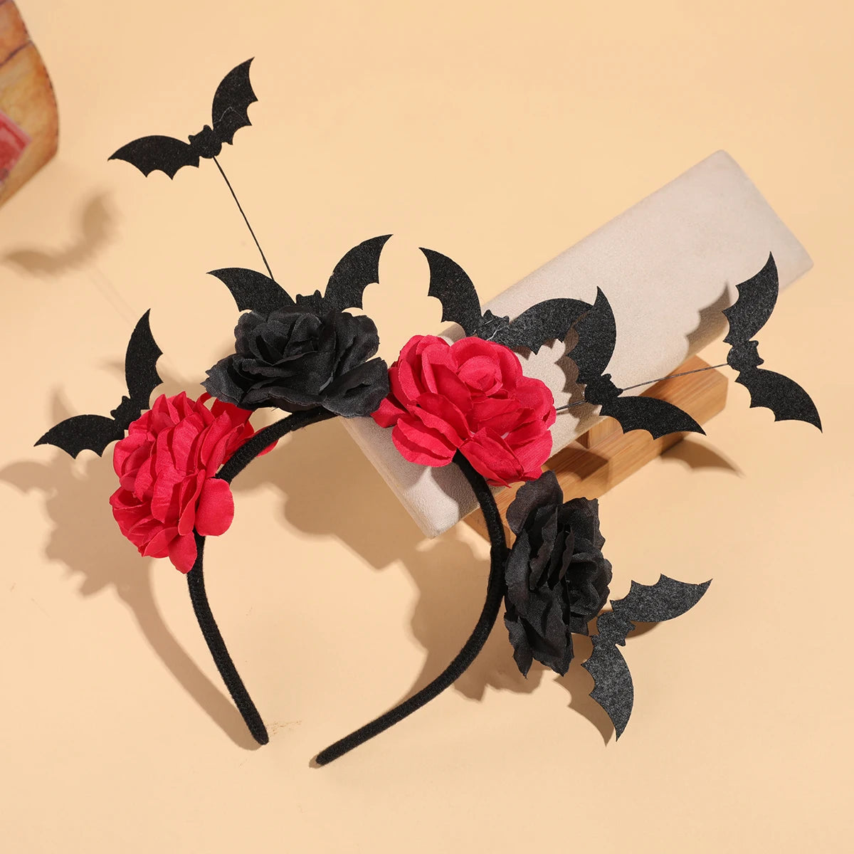 Halloween Rose Headband – Black Wreath