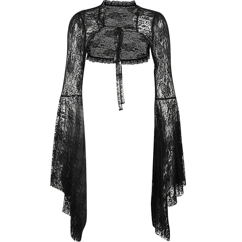 Vintage Gothic Lace T-shirt – Cropped Top