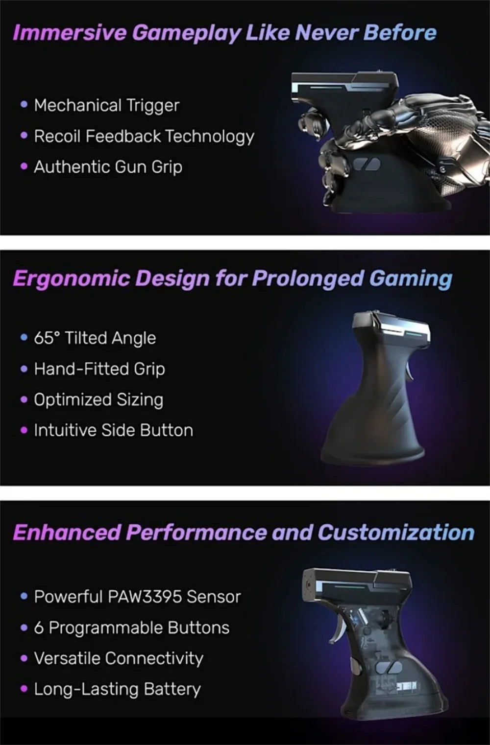 Ragnok 3 Gun Mouse – FPS Gaming Recoil Edition
