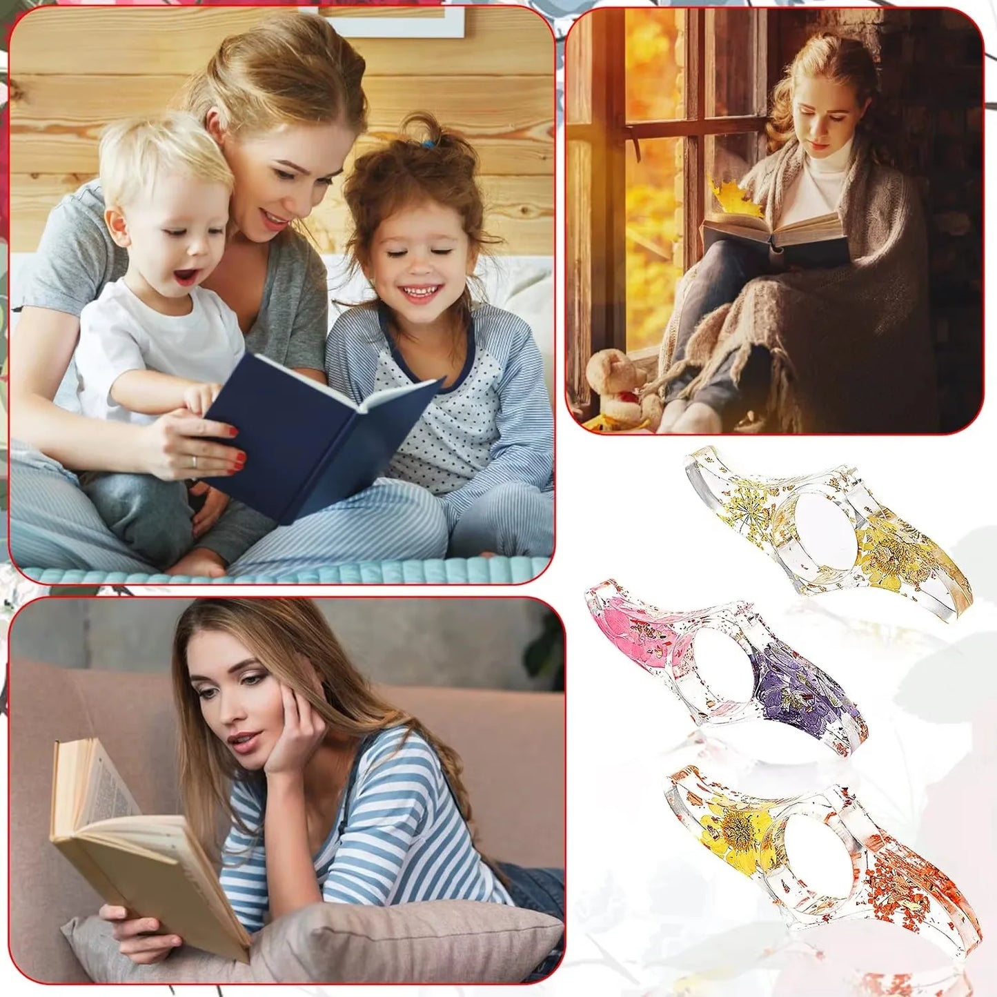 📖“Resin Thumb Page Holder – Book Stand & Bookmark”📖