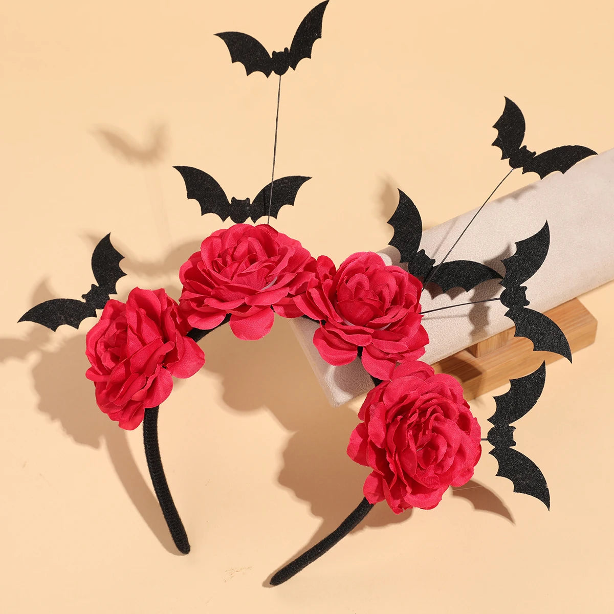 Halloween Rose Headband – Black Wreath