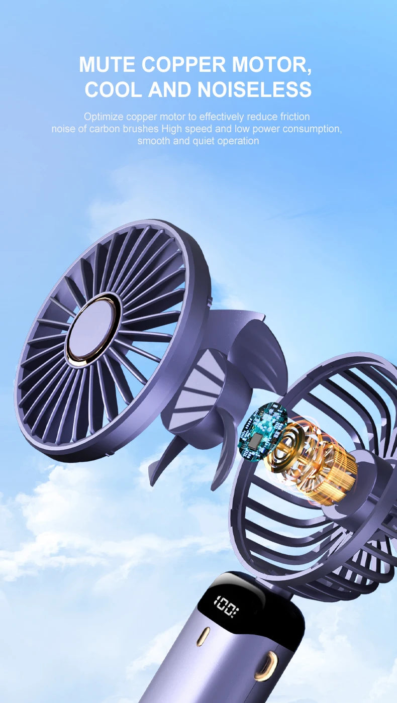 FlexiFan 5X – Foldable Mini Fan with Phone Stand