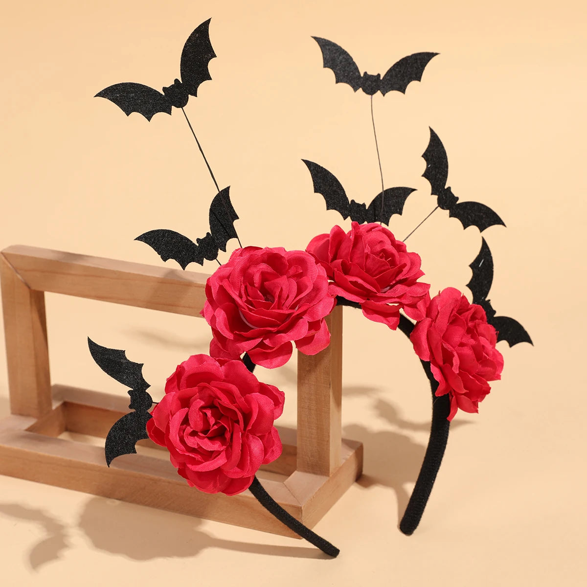Halloween Rose Headband – Black Wreath