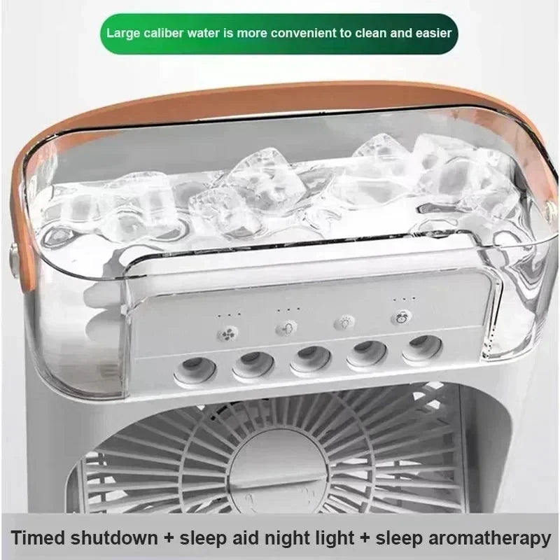 Mini Air Cooler 3-in-1 with LED Light & Humidifier
