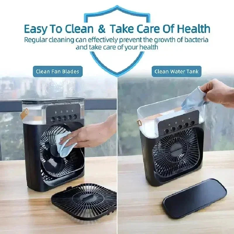 Mini Air Cooler 3-in-1 with LED Light & Humidifier