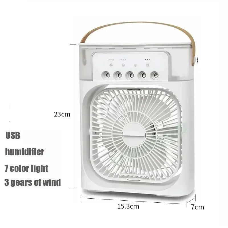 Mini Air Cooler 3-in-1 with LED Light & Humidifier