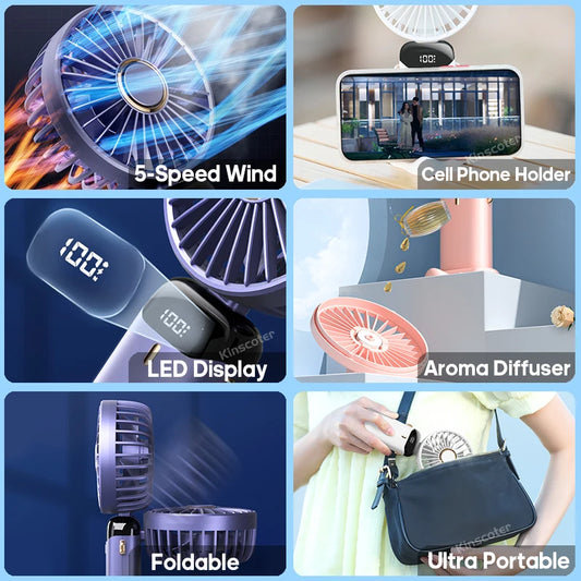 FlexiFan 5X – Foldable Mini Fan with Phone Stand