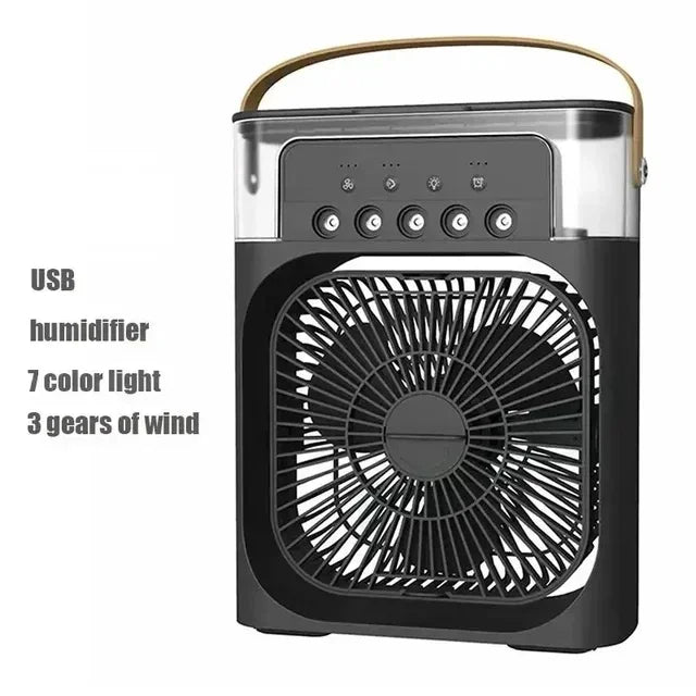 Mini Air Cooler 3-in-1 with LED Light & Humidifier