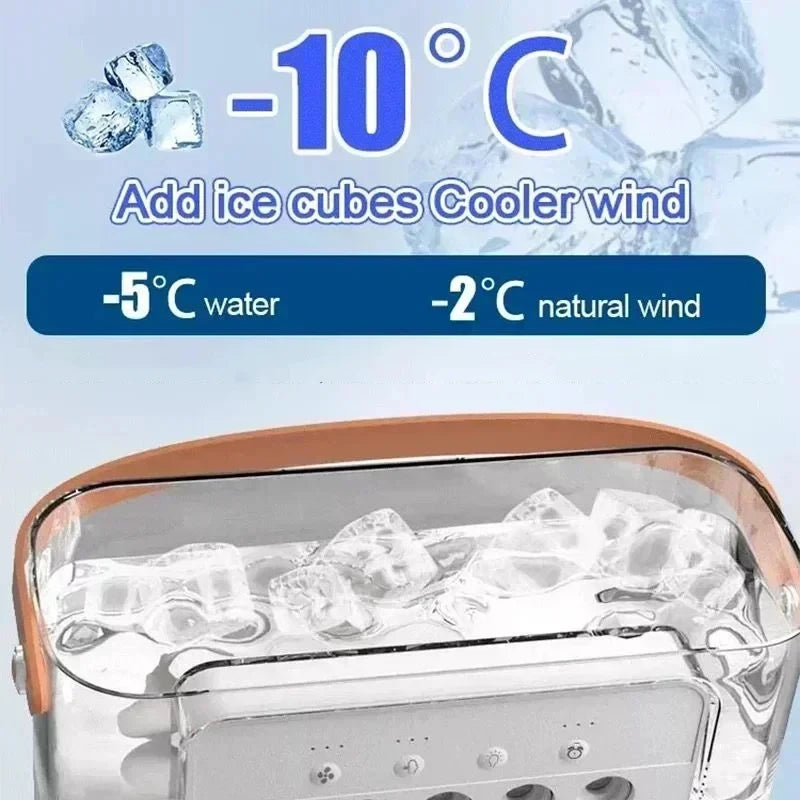 Mini Air Cooler 3-in-1 with LED Light & Humidifier