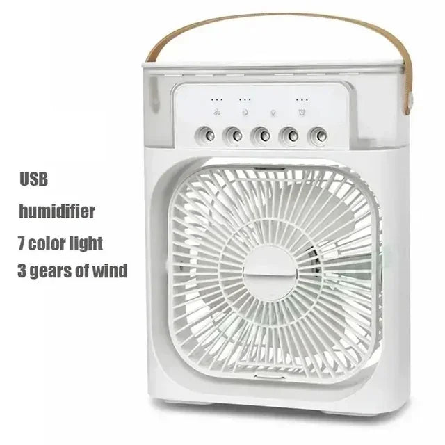Mini Air Cooler 3-in-1 with LED Light & Humidifier