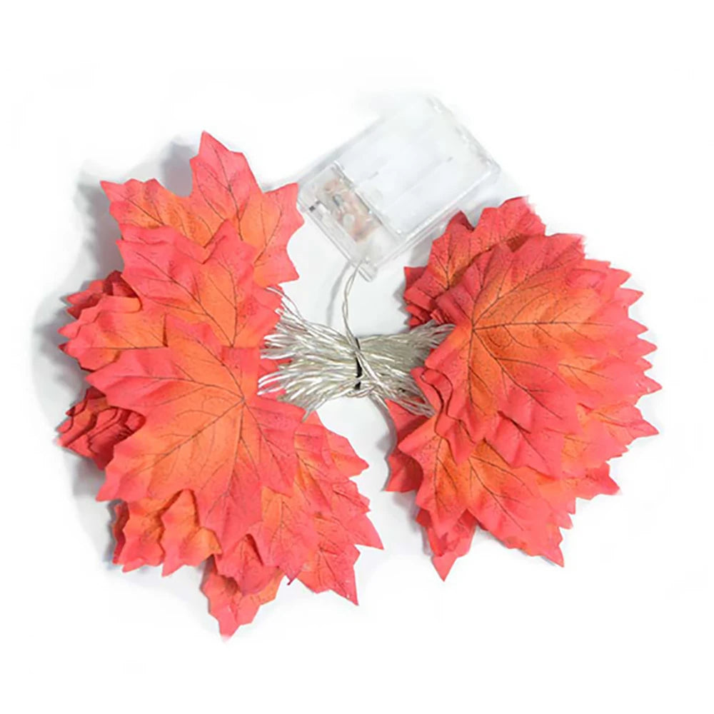 Halloween LED Maple Leaf Lights – 2/3/6M Garland