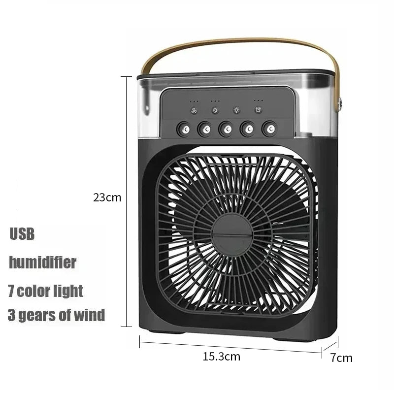 Mini Air Cooler 3-in-1 with LED Light & Humidifier